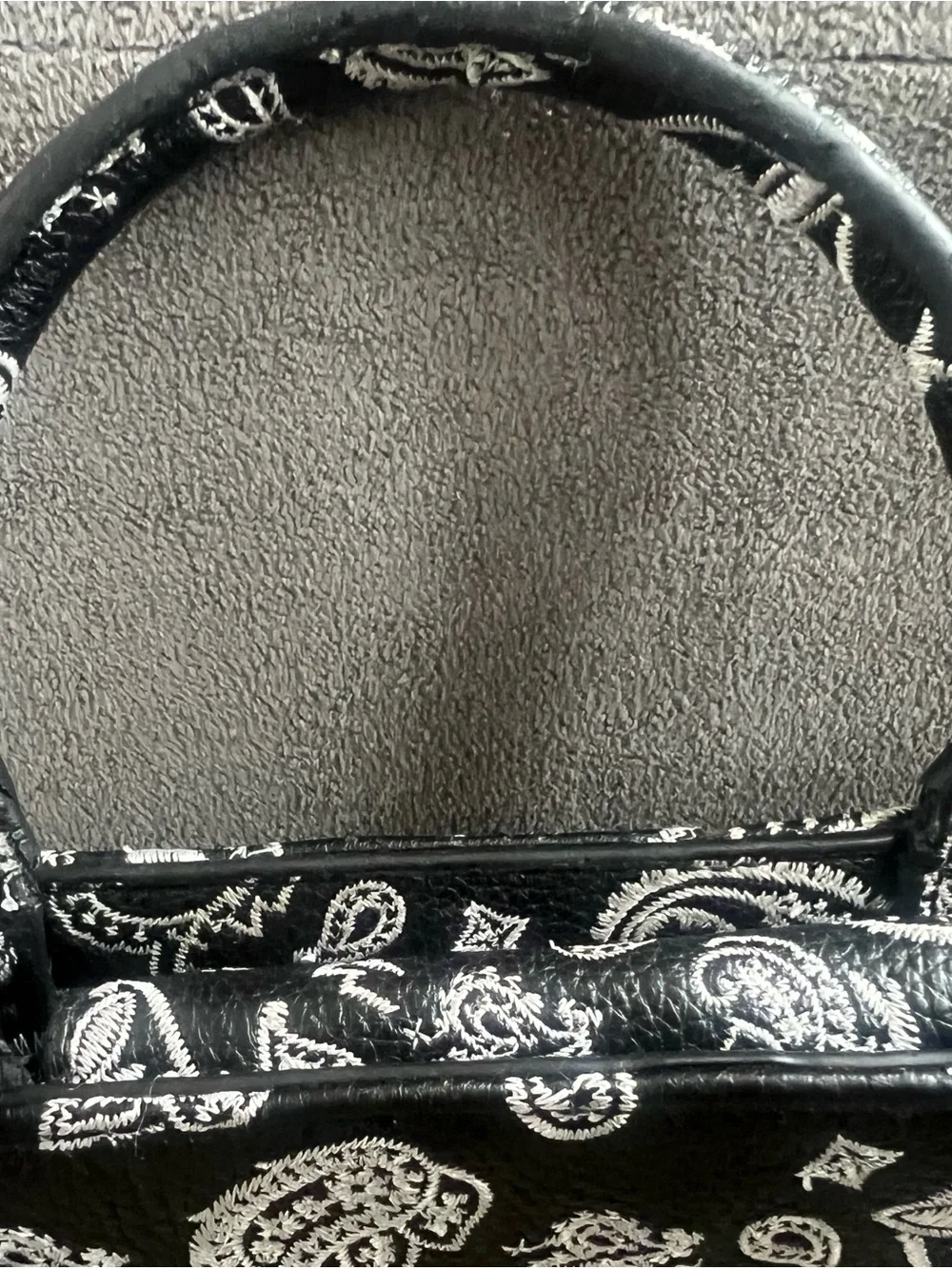 Brandon Blackwood Black & White Paisley Top-Handle Satchel